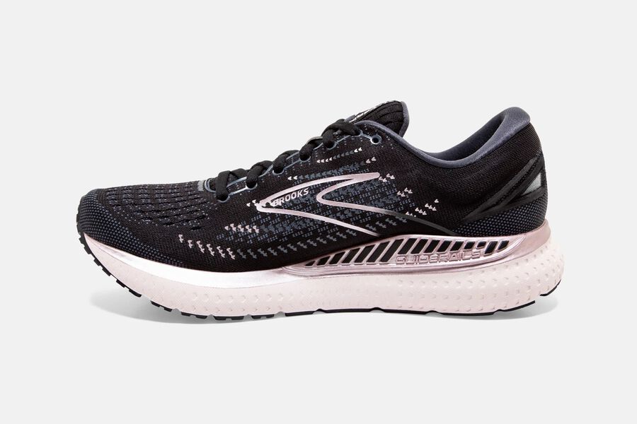 Brooks Israel Glycerin GTS 19 Road Running Shoes Womens - Black/Pink - PYO-761408